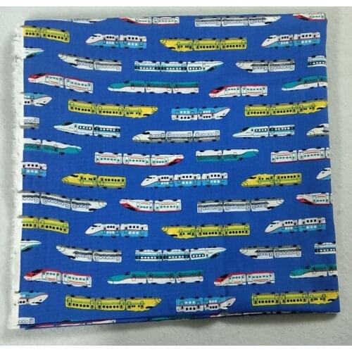 50x70cm Colorful Cartoon Trains printed Cotton Fabric Train Fabric Patchwork Cloth Dress Home Decor