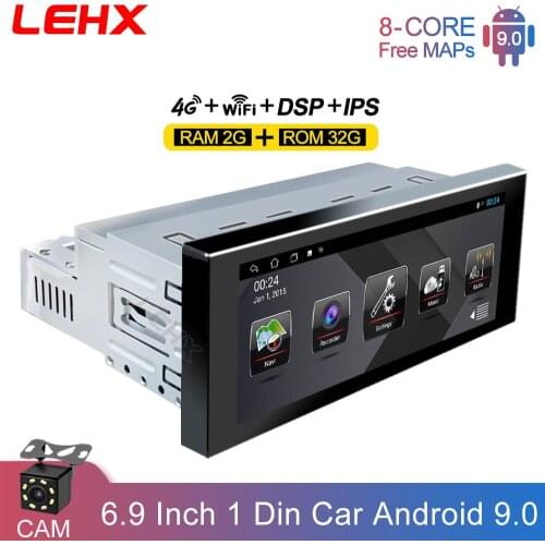 6.9 inch IPS Android 9.0 1 Din Car Android Multimedia Player Universal GPS Navigation 1 DIN Headunit Auto Radio Audio Stereo DVD