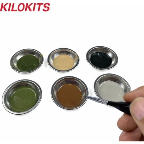6PCS Stainless Steel Small Round Paint Tray for Oil or Water Based Paints Stocking Materials for Modelling DIY Miniature