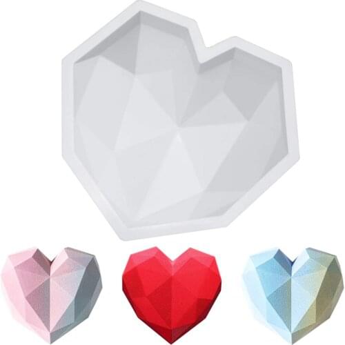 Diamond Love Heart Shape Silicone Molds for Baking Sponge Chiffon Mousse Dessert Cake Molds Food Grade