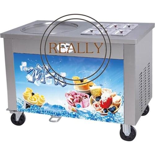 Commercial use Ice Cream Rolls Machine Thailand Fry Rolls Ice Cream Machine Flat Pan Stainless Steel Material