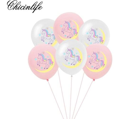 Chicinlife 10Pcs Unicorn Party Latex Confetti Balloon Unicornio Happy Birthday Decoration baby shower Party Supplies