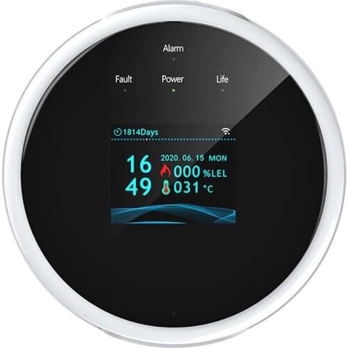 Tuya Wifi Natural Gas-Sensor Household Intelligent Combustible Gas-Alarm Gas-Leakage Sensor Compatible with Amazon Alexa Google