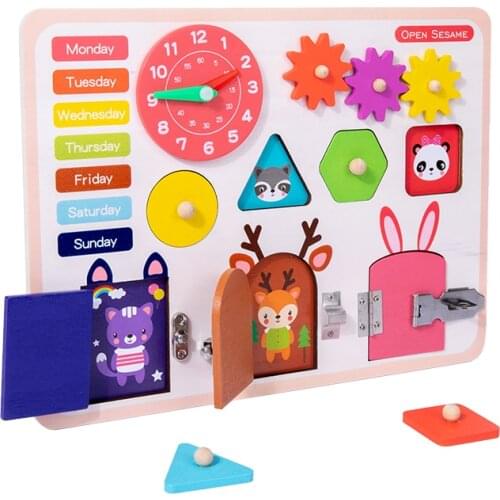 Kids Montessori Toys Baby Busy Board Buckle Training Essential Educational Sensory Board For Toddlers Ntelligence Development
