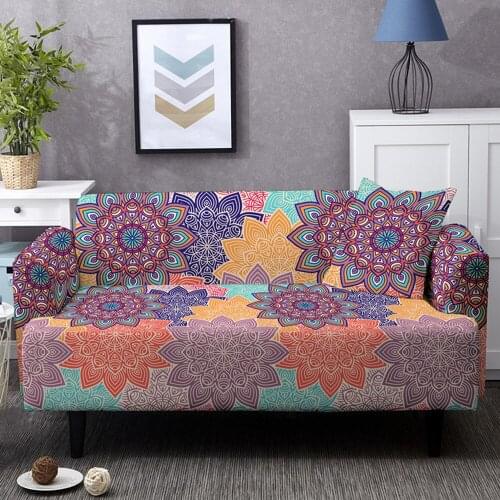 Mandala Bohemia Elastic Sofa Cover Combination Couch Covers Psychedelic Stretch Sectional Slipcovers For Living Room