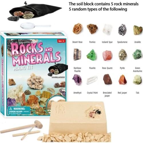 Mining Toys Mining Crystal Pirate Treasure Gems Archaeology Dig-out Mineral Mine Toy For Boys Girl Technology Education Toy Gift