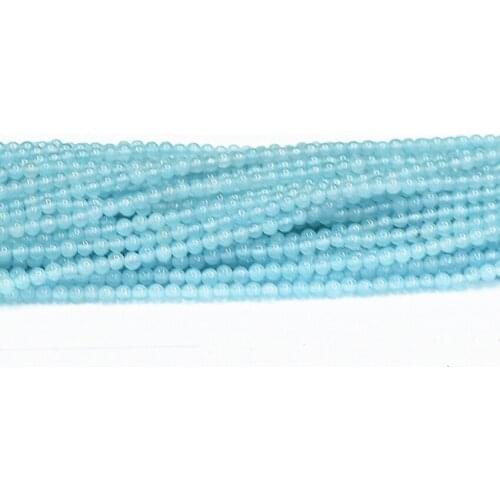 Hot Sale Natural Stone Chalcedony Jades 2mm 3mm Dyed Round Beads Diy Jewelry Loose Beads Elegant Jewelry Findings 15" B452