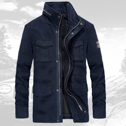 2019 fashion men 100% cotton jacket stand collar long sleeves casual blouse zipper coat spring autumn businessmen outfit tops3xl