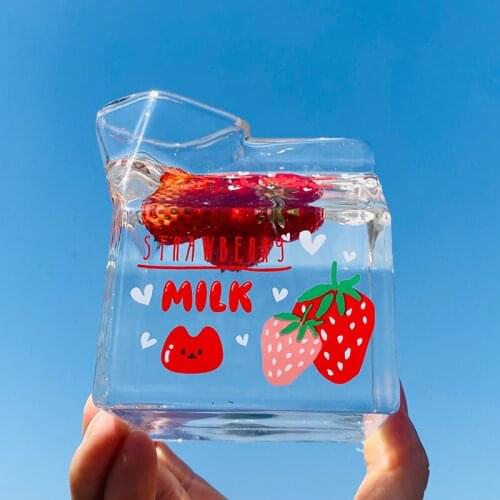 Square Irregular Transparent Glass Creative Ins Style Breakfast Cup Milk Coffee Lovers Home Office Juice Hot And Cold Resistant