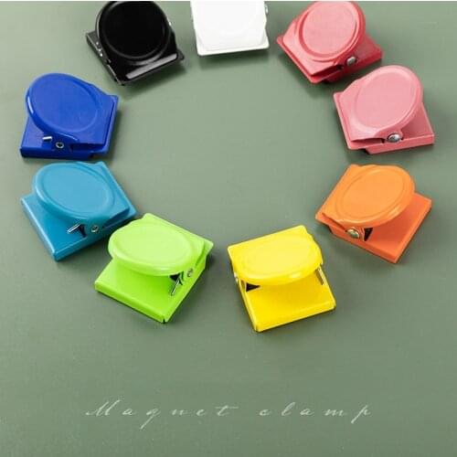 Magnetic Metal Clip Candy Color Memo Clip For Student Information Office Bill Storage Clip Refrigerator Message Magnet Clip