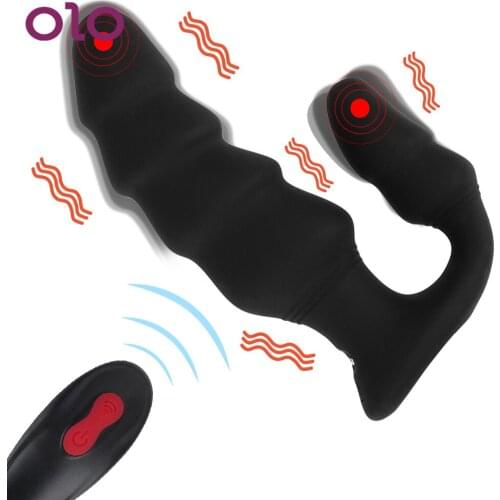 OLO 9 Speed Male Prostate Massager Sex Toys for Adult Vibrating Butt Plug Anal Beads Anal Vibrator Anal Plug Wireless Remote