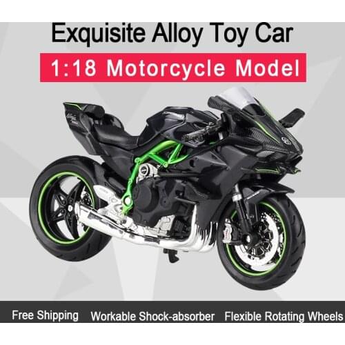MAISTO 1:18 Kawwasaki H2R Diecast Motorcycle Model Workable Shork-Absorber Toy For Children Gifts Toy Collection