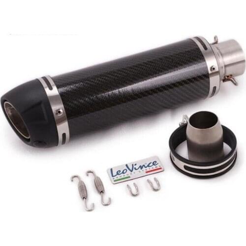 LeoVince Carbon fiber Motorcycle Exhaust Muffler Modified Escape Moto For R25 R3 Z400 GSXR250 DUKE390 NINJA400 650 ER6N