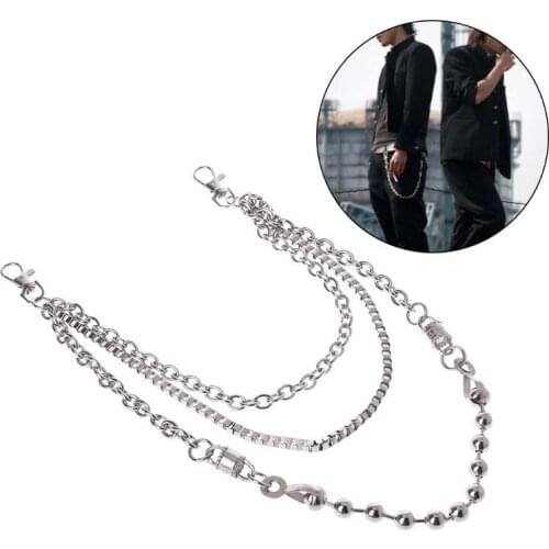 Fashion New 1 Pc Mens Punk Hip Hop Pants Chain Biker Cowboy Silver Cool Waist Belt Chain Non Mainstream Decoration