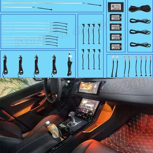 For Range Rover Evoque 2020 10-Color Set Atmosphere Lamp illuminated Door Foot strip Button And APP Control Neon Ambient Light