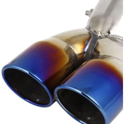 Stainless Steel Car Auto Rear Slant Cut Trim Dual Exhaust Pipe Tail Muffler Tip