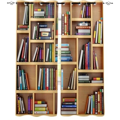 Bookshelf Wall Textbook Curtain For Kitchen Living Room Bedroom Curtains Home Decoration Window Treatments Drapes