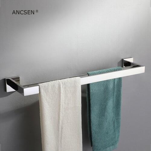 Stainless Steel Towel Hanger Wall Mounted 50-60 CM Polishing Mirror Double Tier Towel rail Bathroom Towel Bar Rail Towel Holder