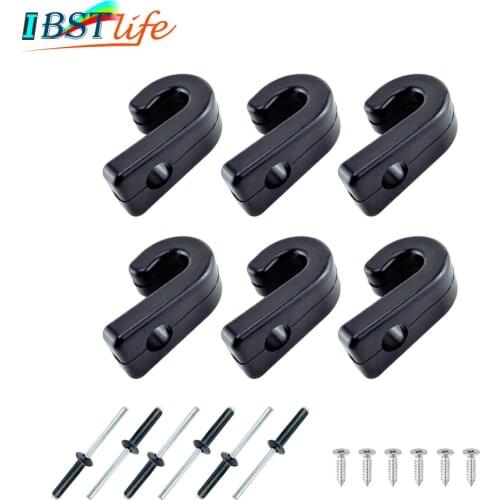 6PCS/Lot Nylon Lashing Hook J Hooks Rigging Accessories For Boat Kayak Canoe Rowing Boats Bungee Cord Portative Tie Down Hook