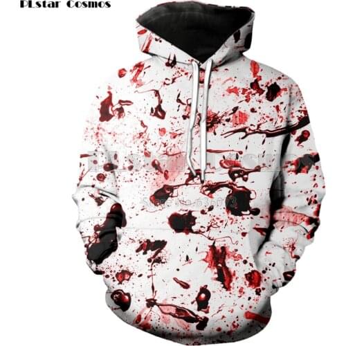 PLstar Cosmos Drop shipping 2018 New Fashion 3d Hoodie Blood Splatter Funny Print Hooded Sweatshirt Mens/Womens Casual Hoody