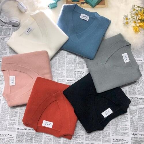 2021 autumn and winter mens new trendy brand Japanese solid color sweater couple neutral Hong Kong style waistcoat sweater