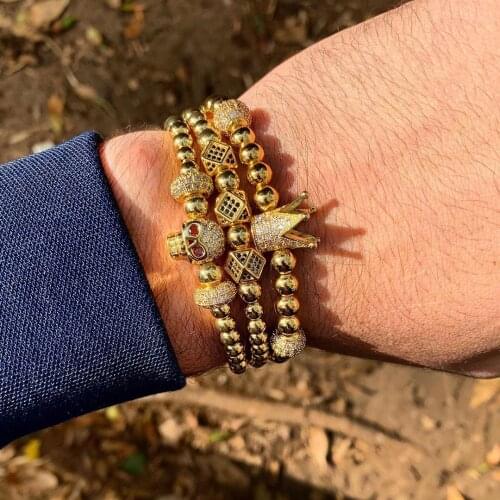 3pcs/set Braided Braiding Bracelet Pave CZ Zircon Bracelet Luxury Jewelry