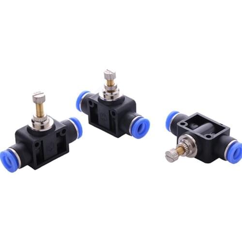 Gas Flow Adjust Valve Connector Pneumatic Airflow Regulator 4mm 6mm 8mm 10mm 12mm OD Hose Tube Fitting Air Speed Control Crane