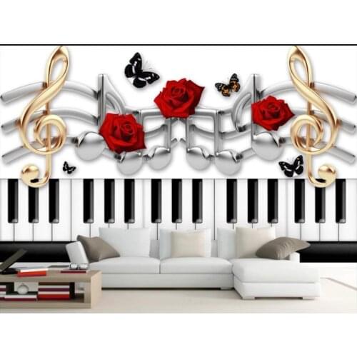 Custom photo wallpaper 3d murals wallpaper for walls 3 d Fashion piano music theme TV sofa background wall storefront image wall
