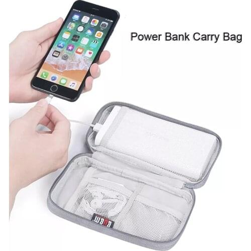 Power Bank Pouch Protable Digital Cable Data Line Storage Bags Earphone Travel Case Protective Carrying Case Phone Case Black