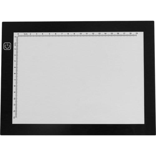Portable A5 Light Box Tracer USB Powered Ultra-thin LED Artcraft Light Pad Copy Board with Scale 3 Level Adjustable Brightness