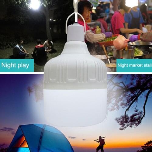 Handheld Spotlight Lantern Flashlight USB Rechargeable LED Camping Tent Light Portable BBQ Hiking Hanging Light Bulb