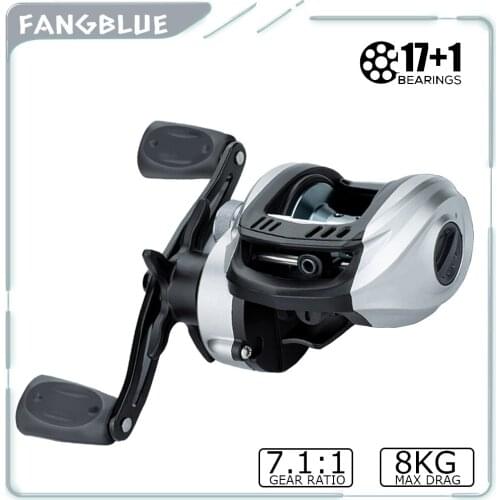 Baitcasting Fishing Reel 7.1:1 Speed Lightweight 17+1BB Wheel Magnetic Brake 8KG Drag CNC Aluminum Alloy Spool Bass Fishing Reel