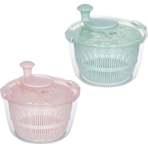 Salad ner and Dryer Bowl Drain Lettuce and Vegetable Easily to Wash and Dry Vegetables Manual Salad Washer for Kitchen