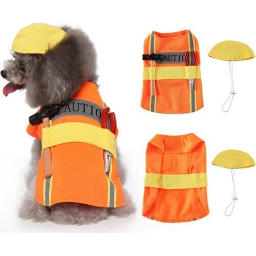 Funny Pet Clothes Cosplay Engineer Dog Cat Halloween Party Cute Costume Clothing Comfort For Small Medium Dog Pet Clothing