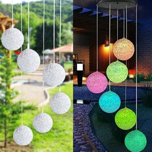 LED Solar Powered Wind Chimes Light Home Garden Hanging Lamp Outdoor Solar Chimes Decoration Wind O6Q9