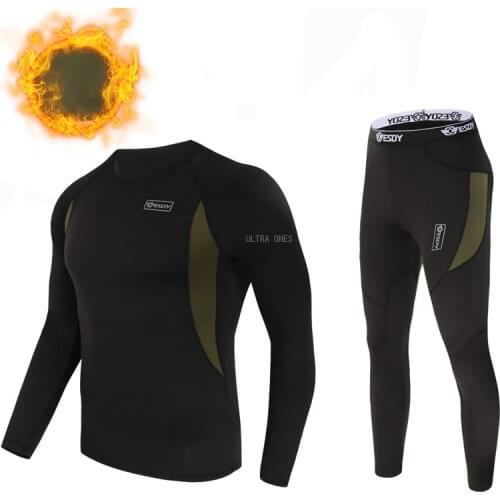 Tactical Thermal Underwear Seamless Tight Men Sleeping Hiking Function Breathable Training Skiing Cycling Thermo Underwears Long