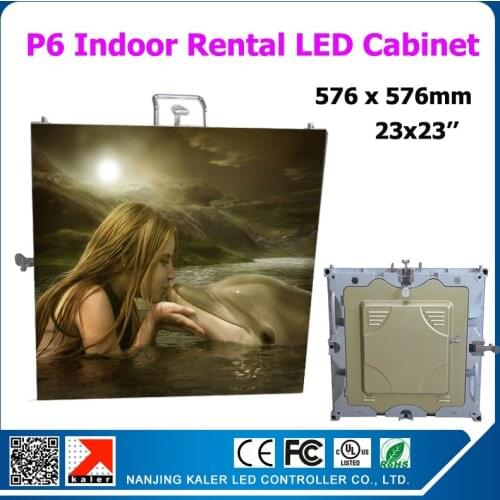 TEEHO 576*576mm 23x23inches indoor p6 led display 1/16 scan rental aluminum cabinet for big rental led video wall wedding event