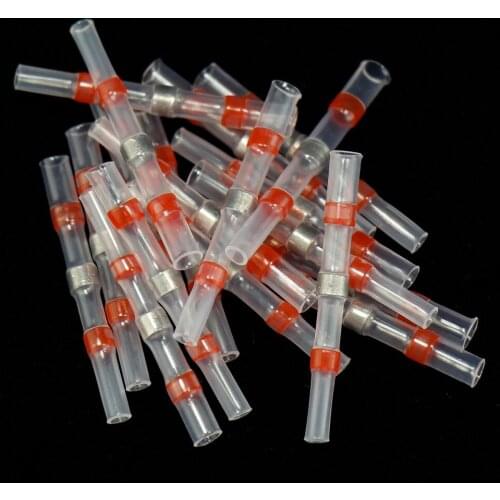 10/20/50PCS Heat Shrink Soldering Sleeve Terminals Insulated Waterproof Butt Connectors Kit Electrical Wire Soldered Terminals