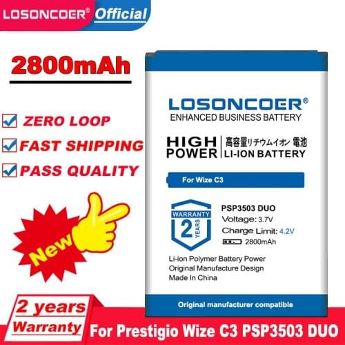 Top Brand 100% New 2800mAh PSP3503DUO Battery for Prestigio Wize C3 PSP3503 DUO PSP 3503 Batteries + free tools
