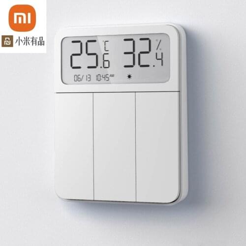 Xiaomi Mijia Smart Wall Switch Light with LCD digital screen for temperature and humidity Remote control wireless 3-button switc