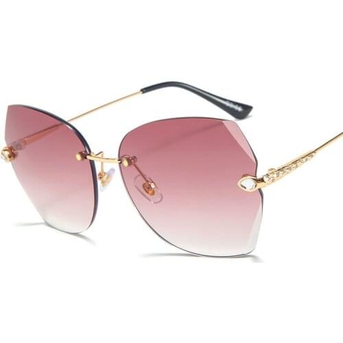 Veshion Diamond Rimless Trimming Luxury Sunglasses Men Women Fashion Shades UV400 Vintage Glasses