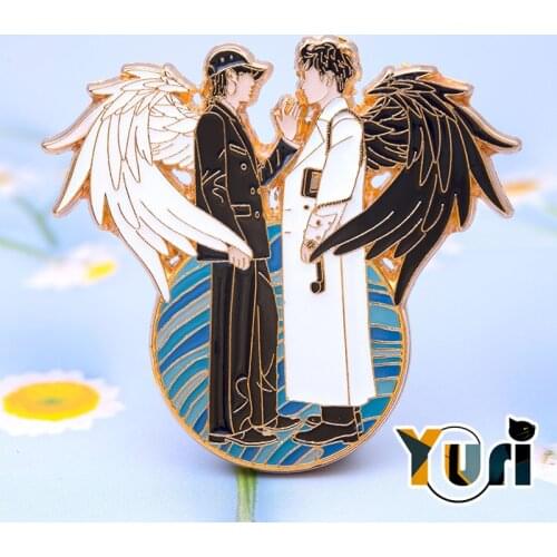 Yuri Idol Wang Yibo Xiao Zhan Star Metal Badge Wing Brooch Pins Collection Cosplay Prop Fan Gift New C