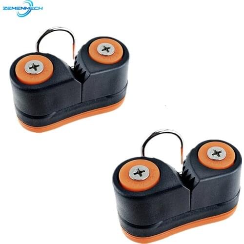 2PCS Nylon Boat Fast Entry Cam Cleat With Leading Rings Ball Bearings Rope Clamp Pilates Equipment Boat Cleats Kayak Marine