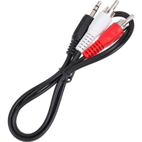 0.5M 3.5mm Jack To 2 RCA Audio Cables 3.5 Male To RCA Male Gold Plated Coaxial Aux Cable For Laptop TV DVD Amplifier