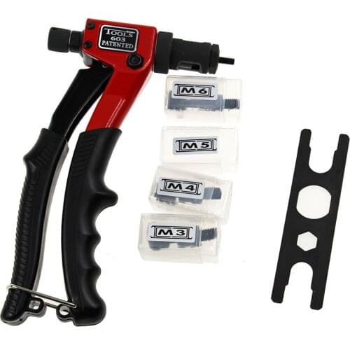 1 set 8" Light One-Hand Rivet Nut Gun Pull Riveting With M3 M4 M5 M6 BT-603
