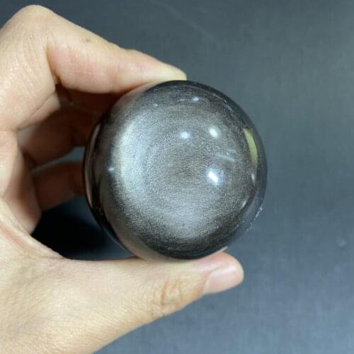 1PC natural silver stone crystal ball obsidian ball silver stone original stone crystals ball stone ball stones sphere