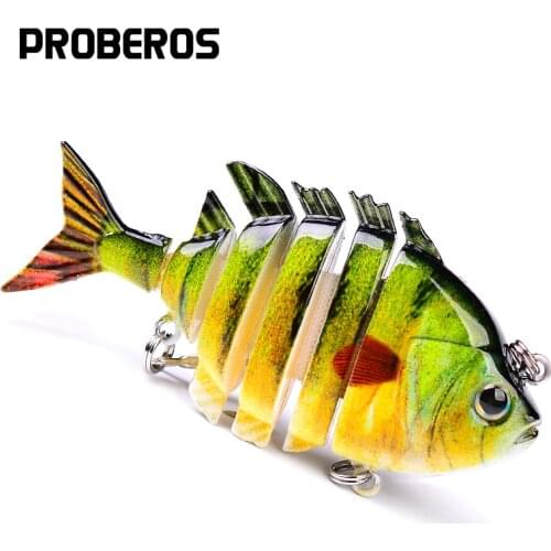 PROBERO SwimBait 6 Sections Fishing Lures 8cm-15.5g with 6# Hook Fishing Tackle 16 Colors Fishing Baits