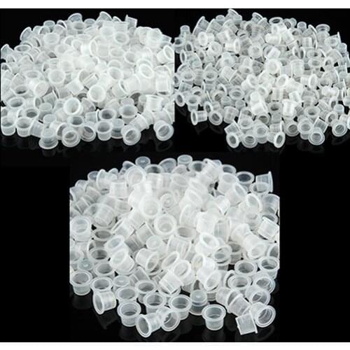 100 Pcs Small Medium Large Clear White Plastic Tattoo Ink Cups Holder Eyebrow Bleaching Lip Color Cup Holder Pigment Holder