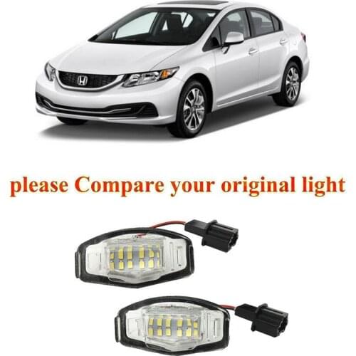 2pc Car Accessories Special Car License Plate Light Lamp For Honda Civic 2001-2014 (will not fit DX model) canbus error free