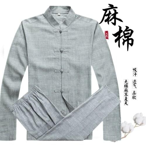 2Pcs Mens 100%Linen Long&Short Sleeves Coats Corduroy Shirt Top Blouse&Pants Trousers Summer Breathable 15Colors 5styles